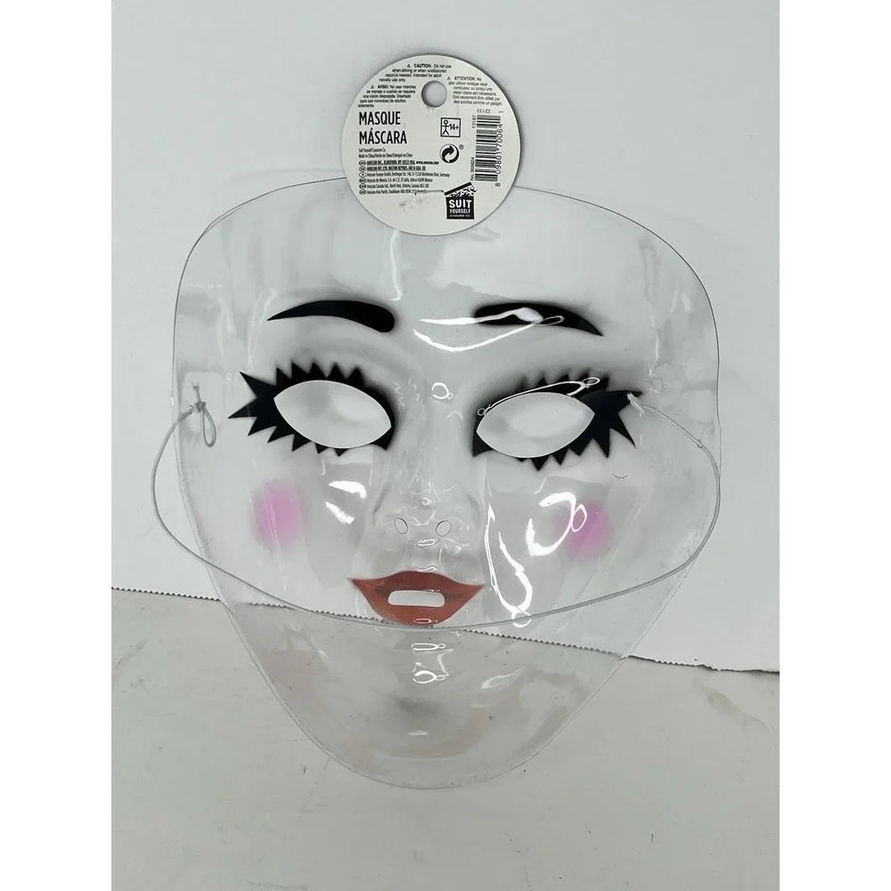 Mask Clear Scary Halloween Costume Adult Size